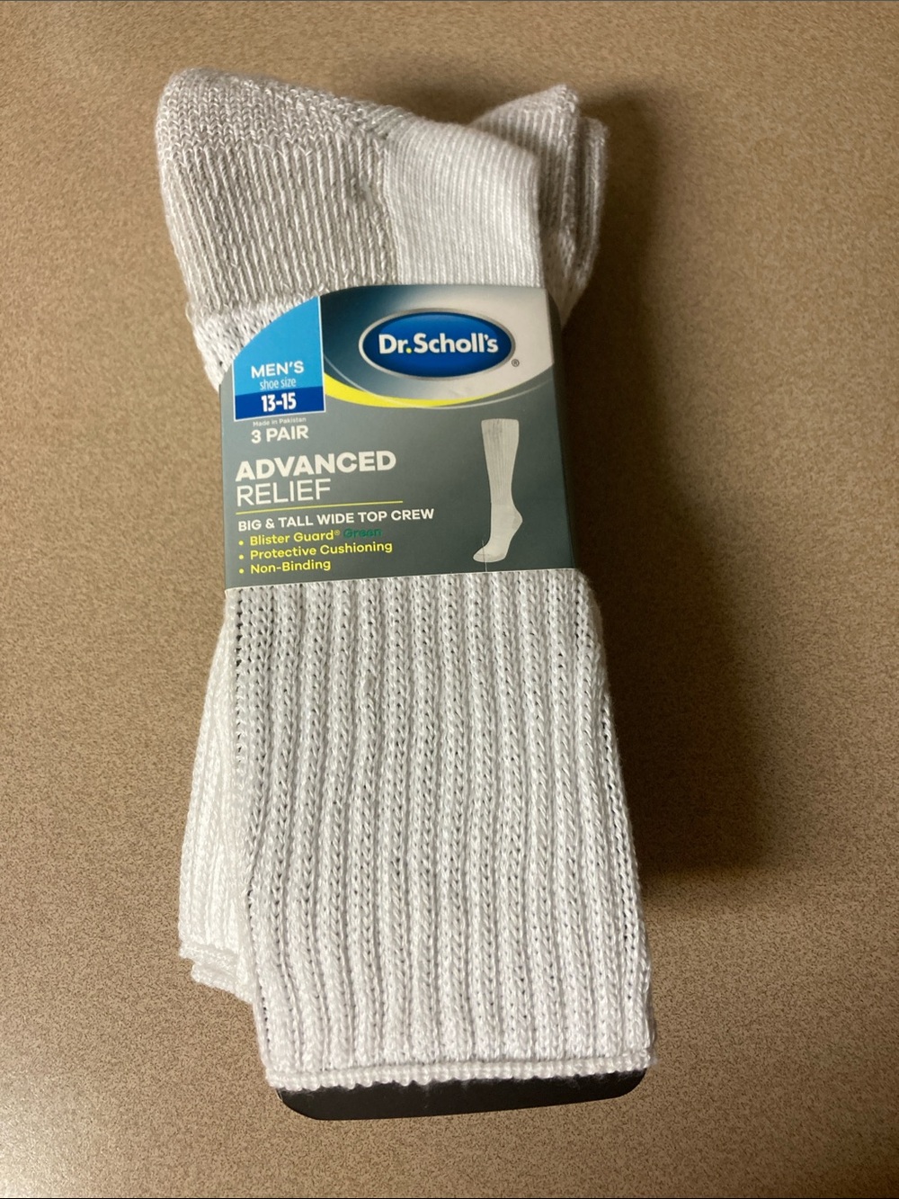 Dr. Scholl's Men's White Crew Athletic Socks - 3 Pack